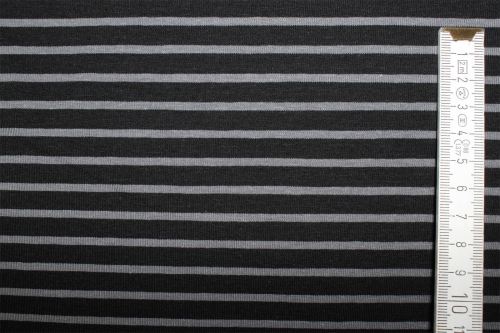 Preview: Ringeljersey Stoffonkel schwarz/dunkelgrau (10 cm)